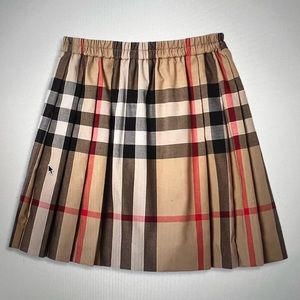 Burberry Girls’ Hilde Checked Pleated Skirt - Big Girls size 12.